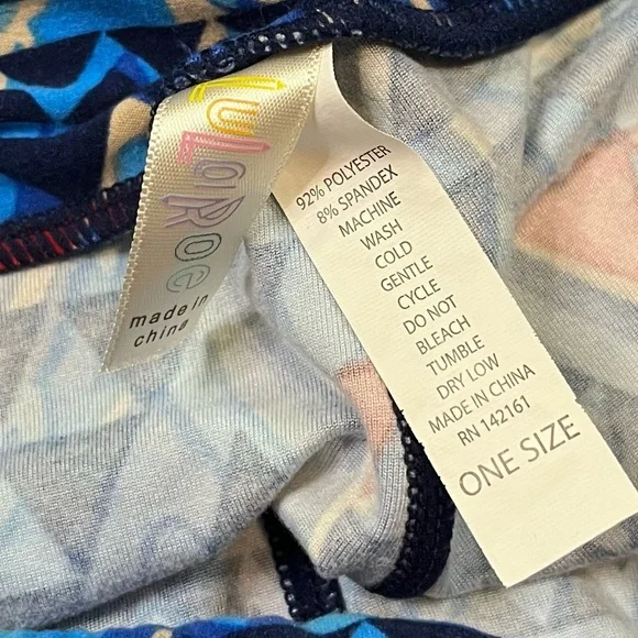LULAROE Blue Multi Color Bold Pattern Leggings One Size - Bundle Lot of 3 - Picture 13 of 13